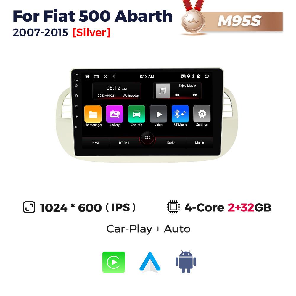 Navifly 9inch 1din Android Car Radio Stereo For FIAT 500 Abarth 2007-2015 Multimedia Player Wireless Carplay Auto GPS Navigation