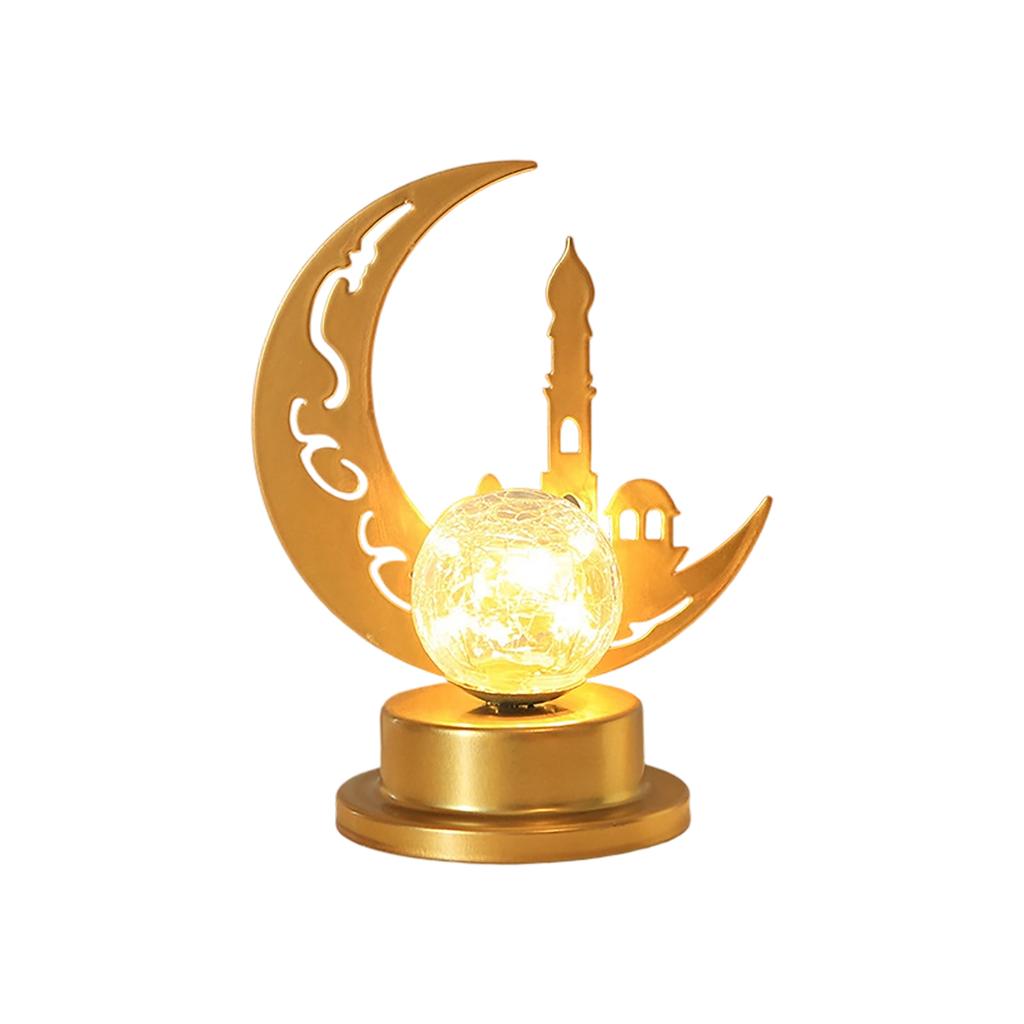LED Star And Moon Wrought Iron Hollow Desktop Decor Lamp