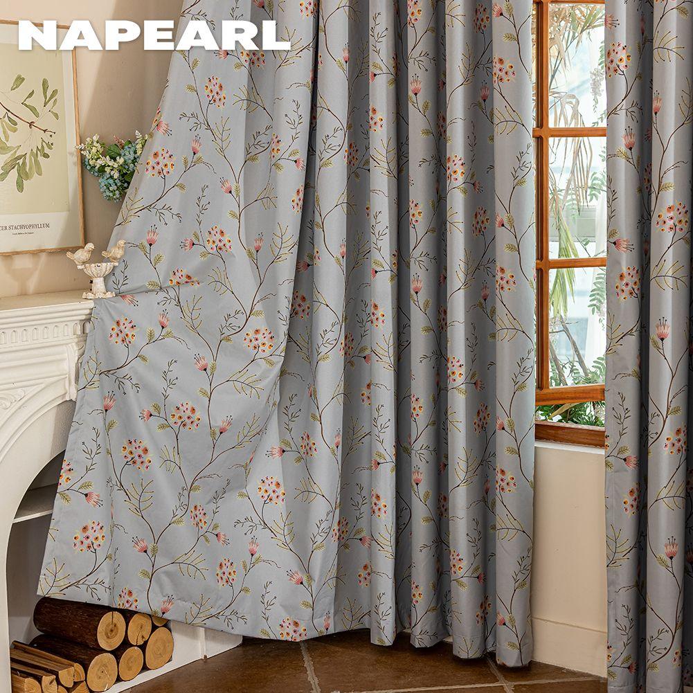 1PC NAPEARL European Luxury 100% Blackout Blackout Curtain Vintage Floral Curtains Curtain for Bedroom Living Room Balcony Window for Home Decor