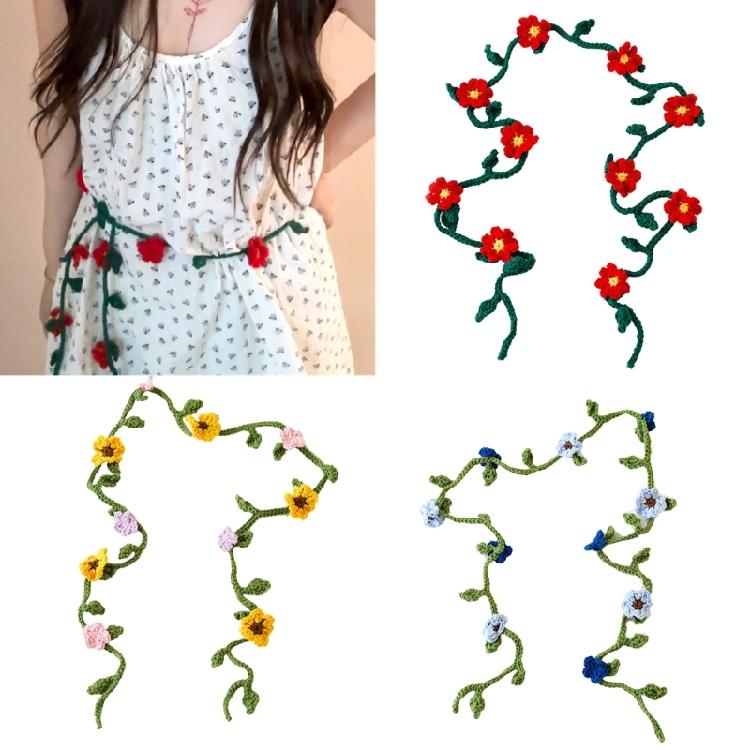 Fashionable Flower Long Waist Chain Sweet Styles Waist Belt Softable Belt for Daily Wear