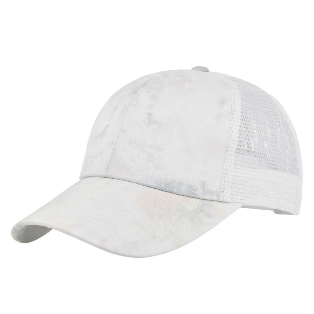 Summer Mesh Cap Tie Dye Baseball Cap 3D Embroidery Duckbill Cap Mesh Baseball Cap Sunshade Cap Mesh Cap