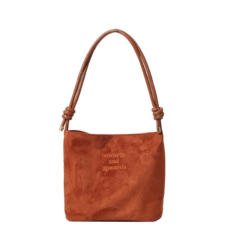 Deerskin Large Capacity Spring 2024 Trendy Simple Solid Color Tote Bag