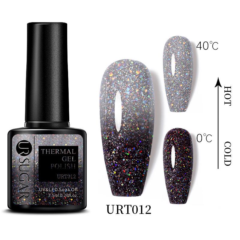 UR SUGAR Temperature-Change Gel Nail Polish: Japanese Gradient, Glitter, Long-Lasting, UV/LED.