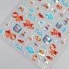 Shiny Goldfish Plastic Bag Seahorses Summer Jellyfish Starfish Shell Conch Koi Water Bubble Star Carp Nail Art Stickers Decals