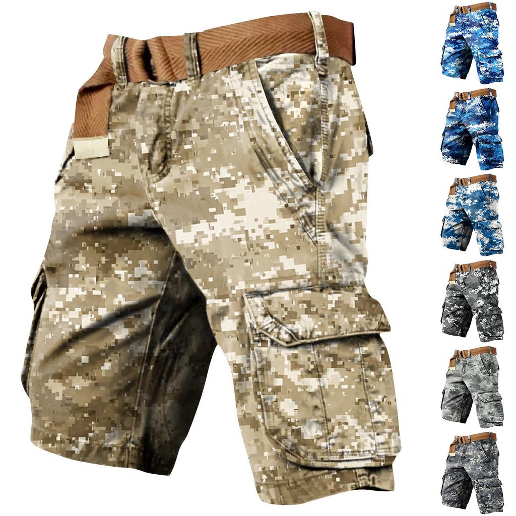 Men's Independence Day Printed Multi Pocket Workwear Shorts
