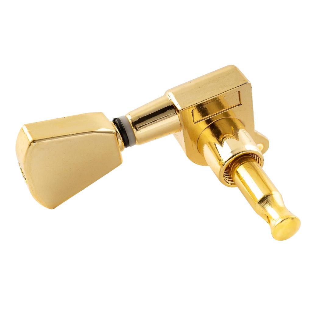 Musiclily Basic Guitar Tuners for Button Button L3+R3 LP/SG Electric/Acoustic Guitars, Half-Moon Gold, Gold/Keystone