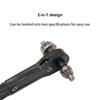 Set of 4 H-Type 2-In-1 Drill Chuck Key Ratchet Wrenches Featuring 3 Gear Specifications, a Versatile Black Tool Designed for Adjusting Drill Chucks