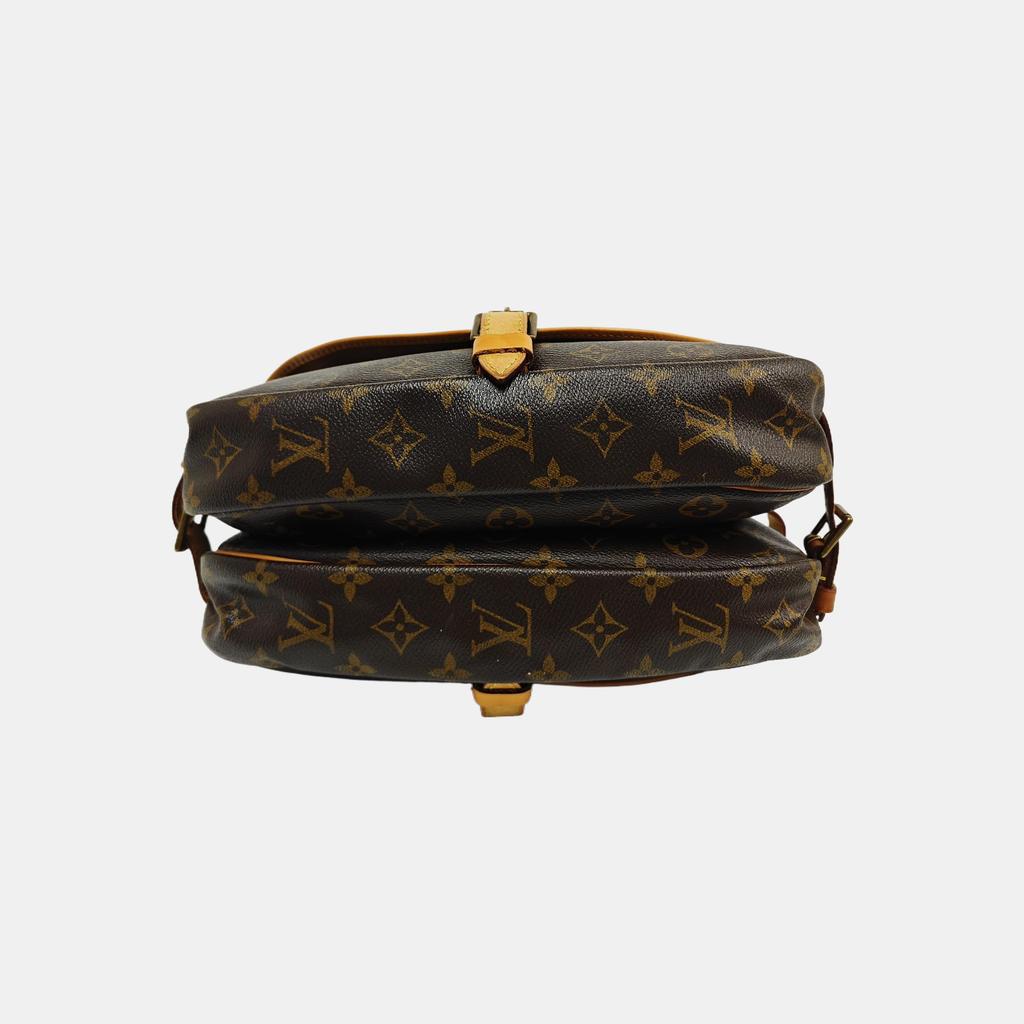 [Pre-Owned] Monogram Saumur 30 Iconic Classic Logo Print Adjustable Shoulder Strap Canvas And Leather Messenger Bag - Fair #13IZ0WF