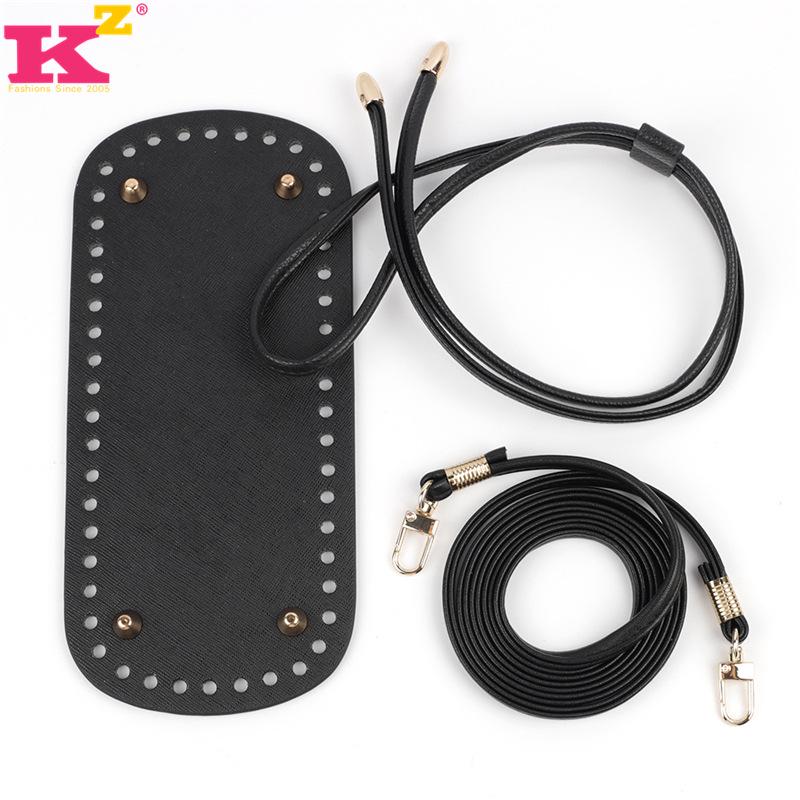 

Набор вязаных крючком сумок-пельменей ручной работы: Дно, Кулиска, Плечевой ремень, Аксессуары для сумки-ведра See Details чёрный