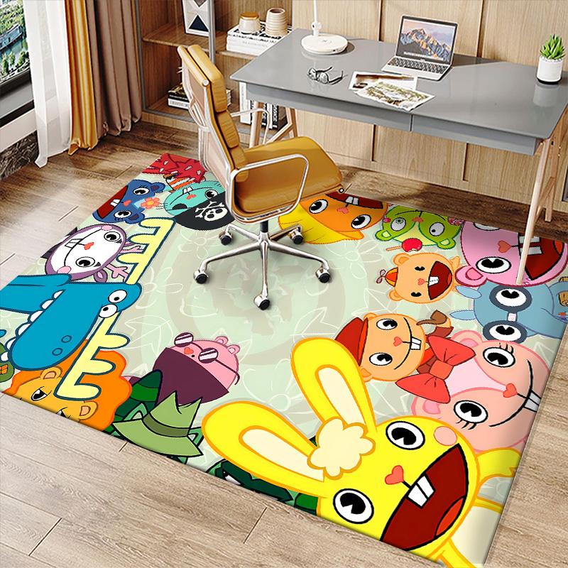 Happy Tree Friends3 Printed Absorbent Washable Carpet, Non-Slip Bathroom Mats, Kitchen Rugs, Yoga Mat,Living Room Entrance, Camping Picnic Rugs