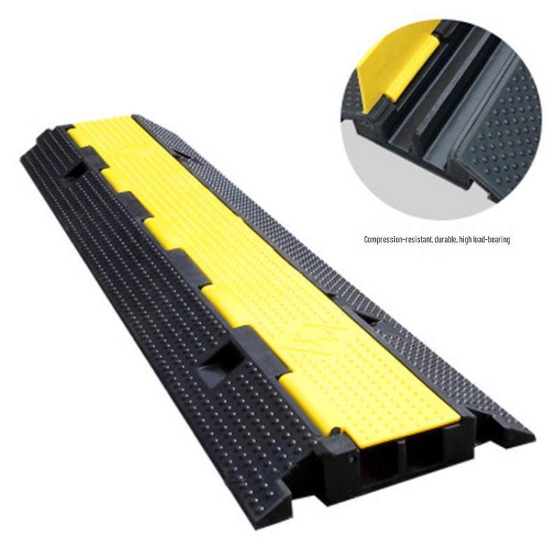 PVC Cable Trunking Board - Indoor/Outdoor Floor Duct Cover & Wire Protection Channel with Rubber Speed Bump