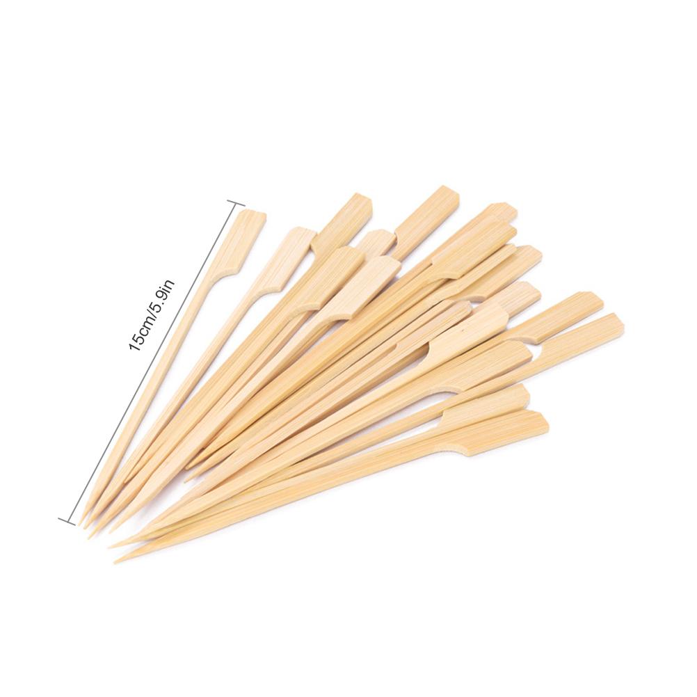 100PCS Barbecue Bamboo Skewers Disposable Bamboo Stick Barbecue Paddle Skewers