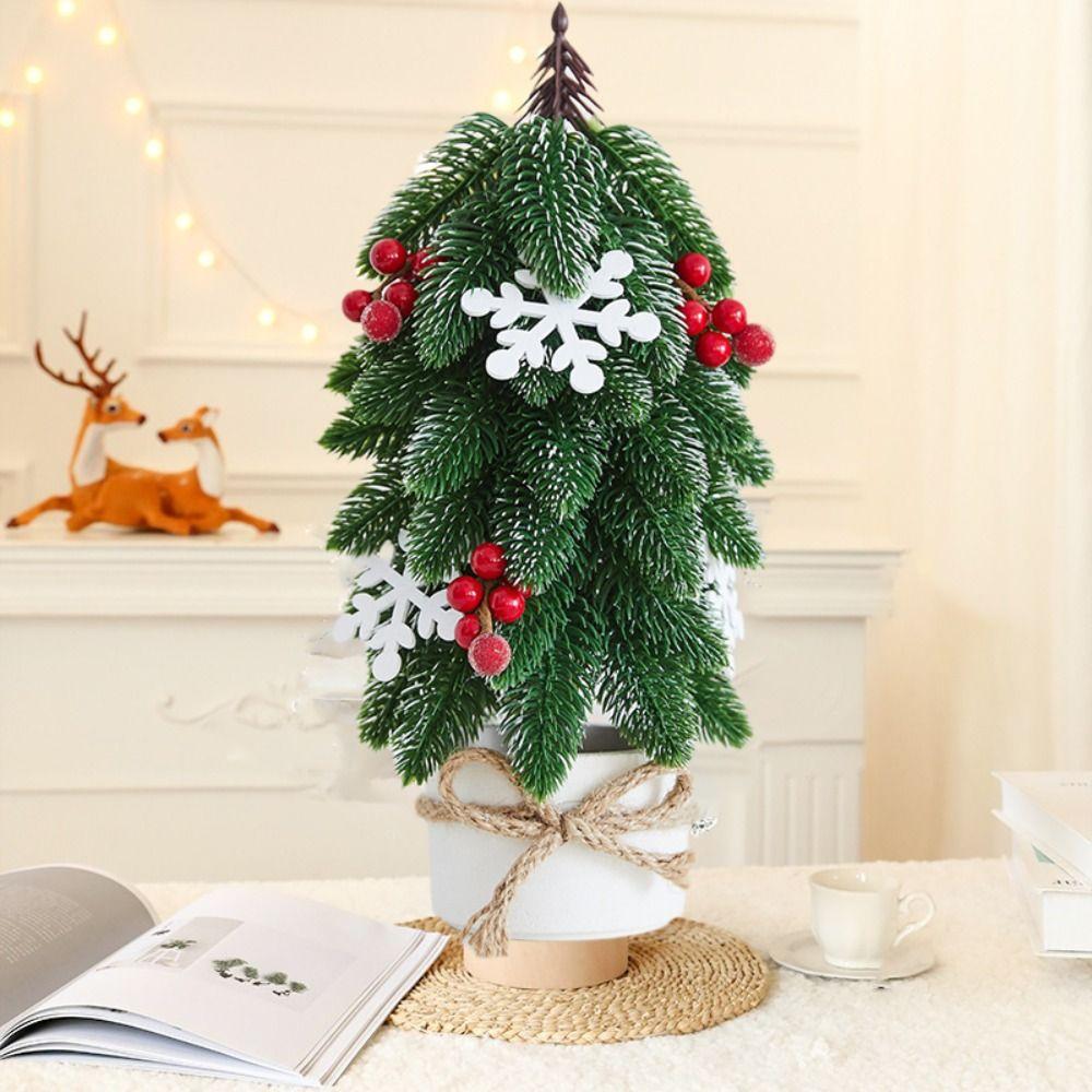 Artificial Christmas Tree Ornament Mini Christmas Tree Potted Plants Desktop Christmas Tree  Xmas