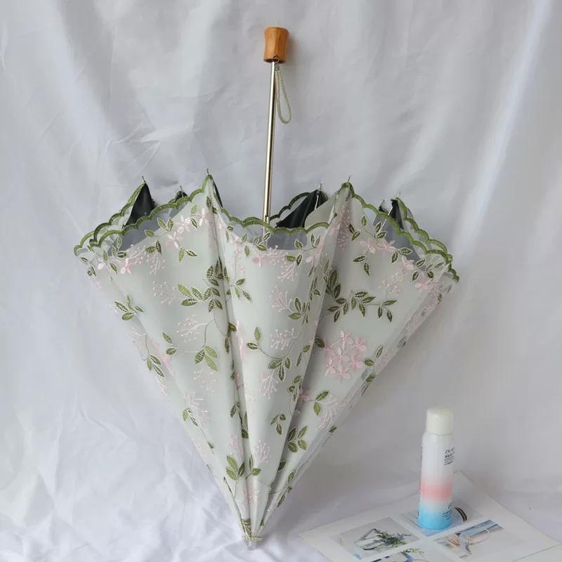 Umbrella Lace Sun Umbrella Female Embroider Sun Protection UV Protection Sun Umbrella Retro Style Princess Umbrella Sunny and Rain Dual-Use