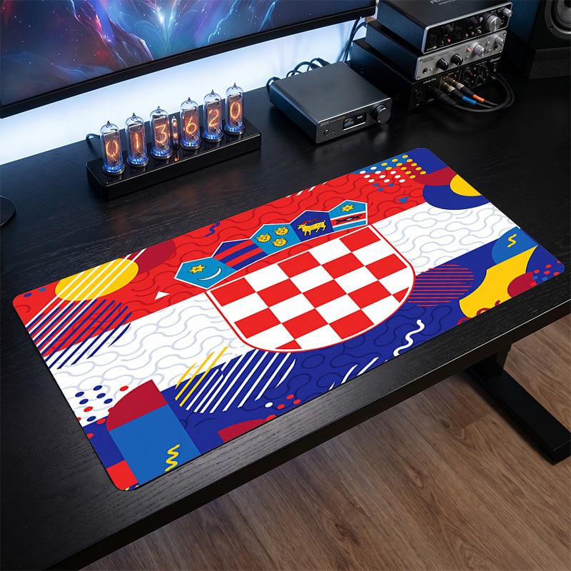 Croatia Football Crest Mouse Pad, Extended Non Slip Rubber Desk Mat for Gaming Office Laptop Fan Gift