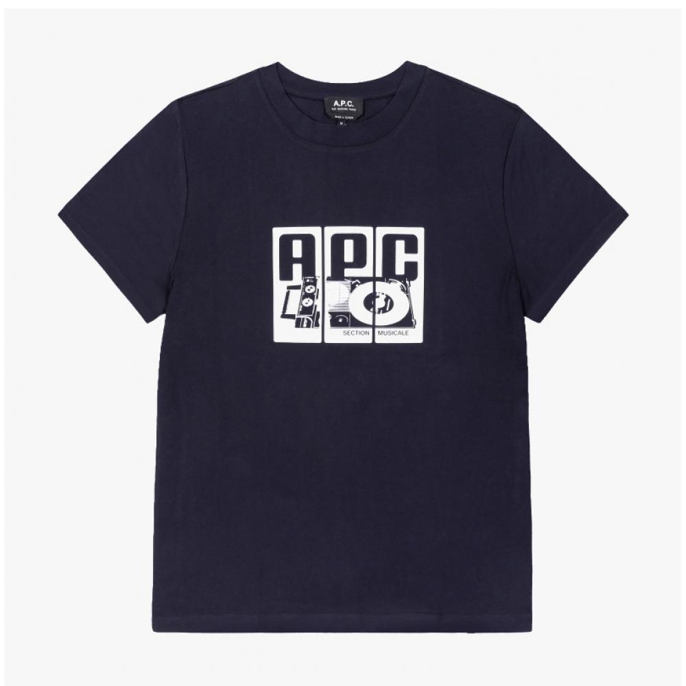 Apesse Cobqx M26485 Iak Dark Navy Platine Platine Platin Turntable Common Short Sleeve Tee
