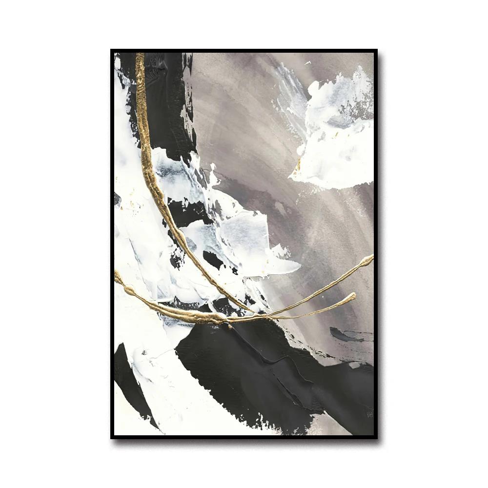 Weiß Grau HD Leinwand Ölgemälde Poster Drucke Haus Schlafzimmer Wohnzimmer Dekoration Moderne Abstrakte Wandkunst Marmor Stil Schwarz