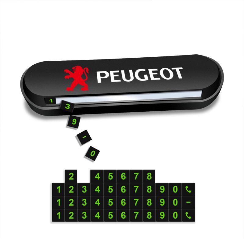 1Pcs Car Temporary Parking Card Sticker Phone Number Card Plate For Peugeot 308 408 508 RCZ 208 3008 2008 206 207 108 406 407 408 206 207 208 306 307
