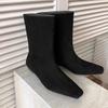 Fashion Elegant Women Ankle Boots Brand Party Fashion Boots 2025 Trend New Shoes Square Toe Flats Shoes Winter Knight's Gladiator Botas