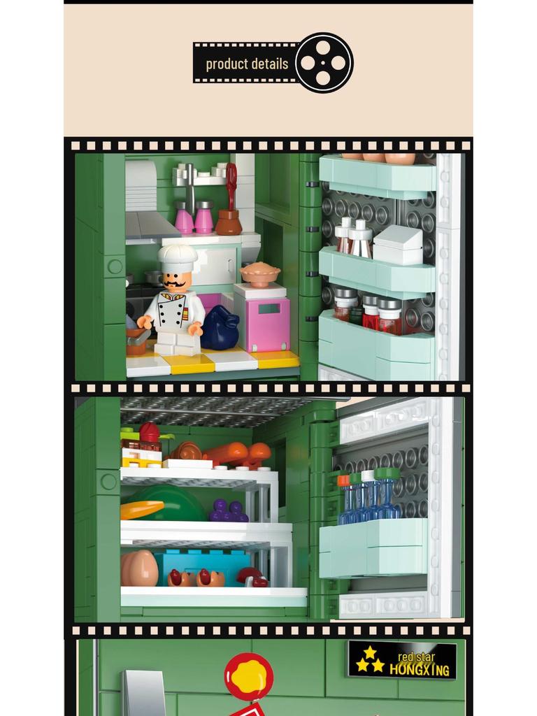 Retro TV & Fridge Building Block Set: Nostalgic Home Appliance Educational Toy Ornaments