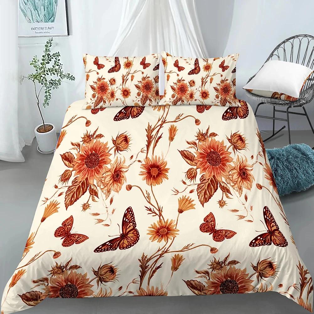 Постельное белье с бабочками для мальчиков, акварельный пододеяльник с бабочками, фантазийный цветочный животный полиэстер, пододеяльник Кинг, Квин