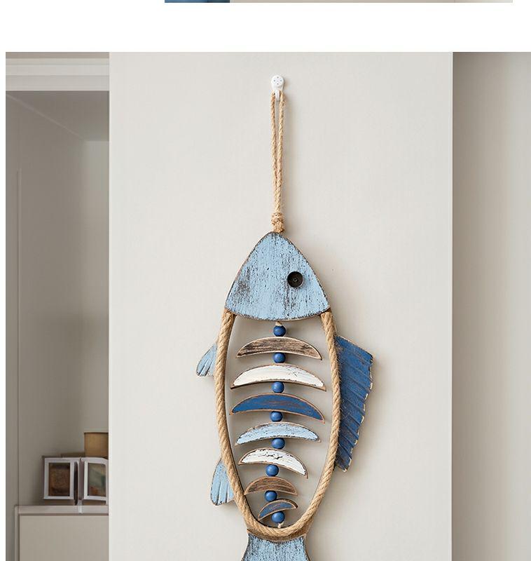 3D-Fisch-Wandanhänger im mediterranen Stil für Hotel- und Flurdekoration