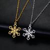 Jeshayuan Christmas Snowflake Pendant Necklace for Women Stainless Steel Neck Chain Special Jewelry Gift