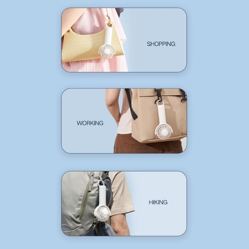 Multifuntional Handheld Fan Cooling Fan 1200mAh Powerful Electric Fan 3 Speed Setting for Travel Office and Outdoor Use