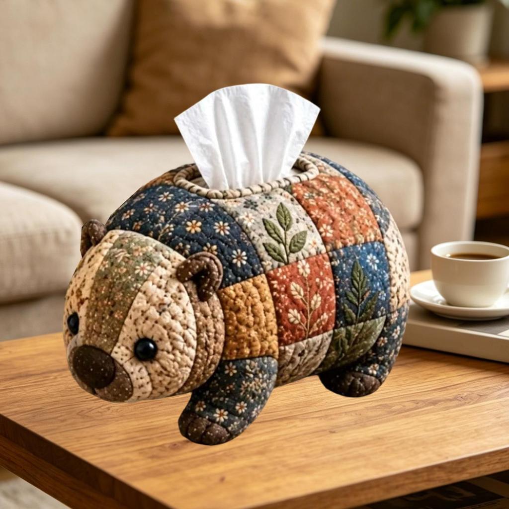 Tissue Cover Box DIY Kit Handmade Quilting Animal Design Quilted Napkin Holder for Women Men Beginner Night Stands Bathrooms