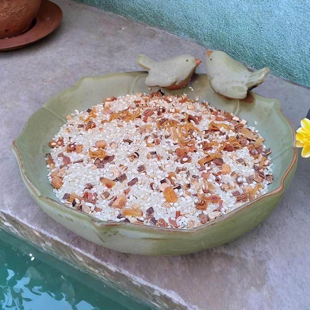 Ceramic Birdbath Bowl Bird Feeding Tray Multifunctional Bird Food Container Hummingbird Watering Container for Plant Cultivation China Mainland