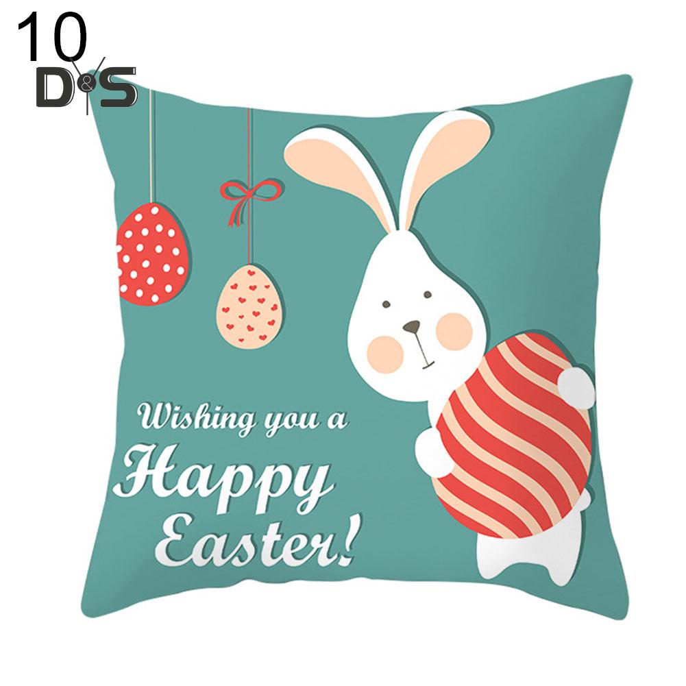 DYS Home Decor Easter Rabbit Bicyle Throw Pillow Cover  Cushion Home Sofa Car Decor