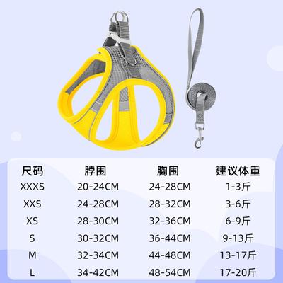 Reflective Breathable Pet and Leash Set for Walking and Training