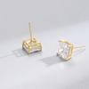 A Pair of Earrings, Classic and Simple Square Shaped Synthetic Zircon Earrings