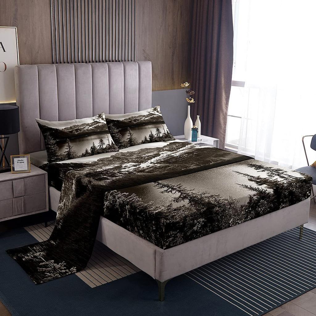 Cartoon Animal Cat Pattern Bed Hat Four-Piece Bedding Set Bedroom Dormitory Bedding Decoration