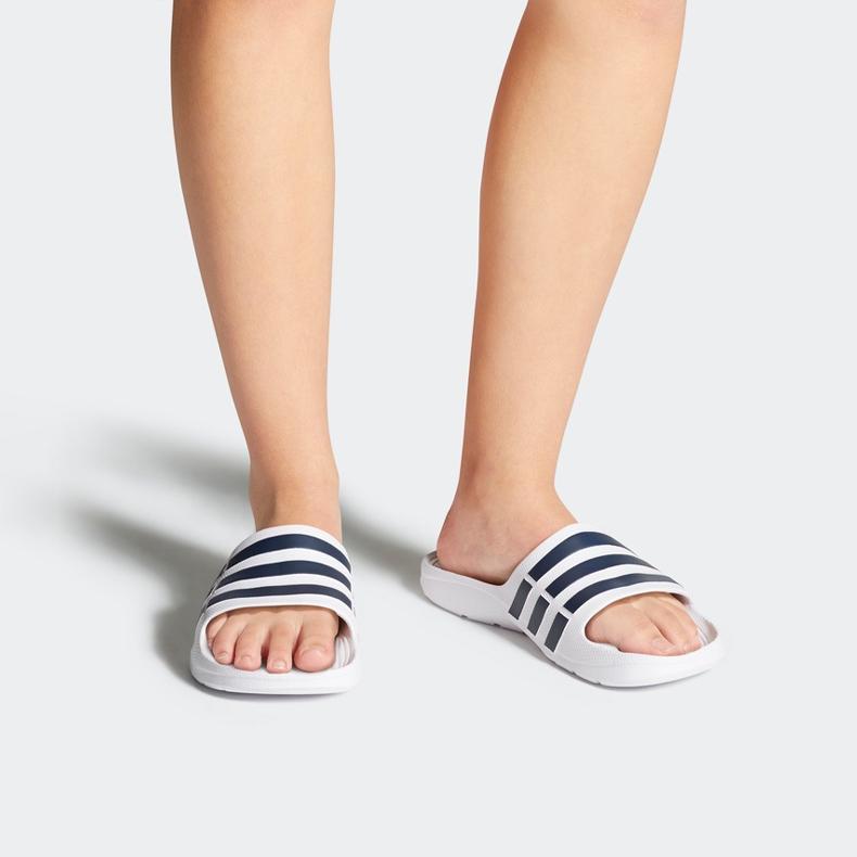Adidas Duramo Slide (Unisex) White / Dark Navy Slide Slippers F32892