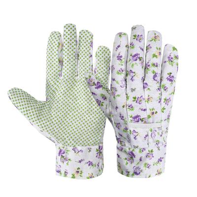 Damen Gartenhandschuhe mit Blumenmuster, durchstichfest, Unkrauthandschuhe mit rutschfesten Handflächen, dornenfest, stichfest für Graben, Pflanzen, Gartenarbeit