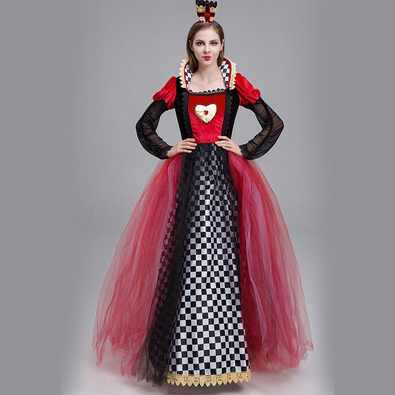 2025 Red Queen of Hearts Cosplay Costume - Alice In Wonderland Halloween Outfit