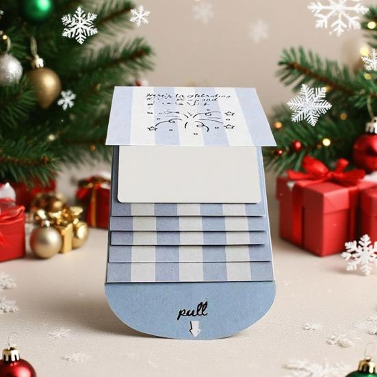 Christmas Gift Card Booklet Handmade Merry Christmas Gift Card Book Pull-out Design DIY Wow Card Holder Keepsake Gift for Holiday Xmas Party