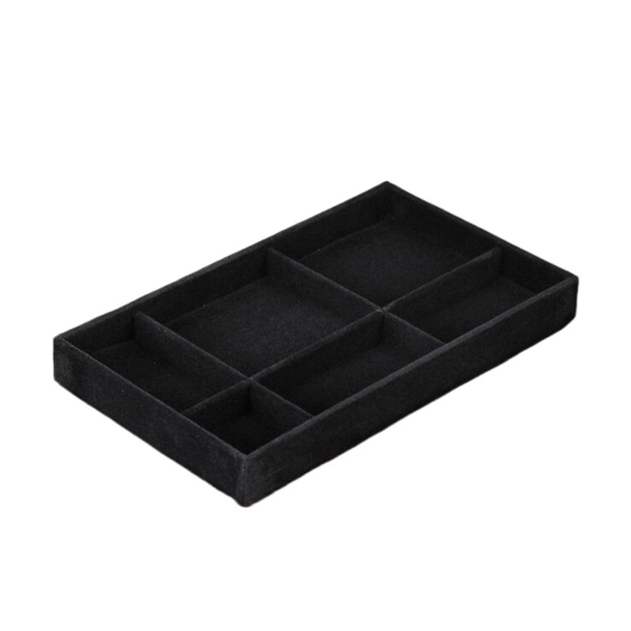 1Pc, Flocking Jewelry Box Jewelry Tray, Color: Black, Bag