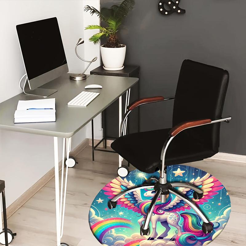 

1pc Office Carpet Chair Mats Rainbow Unicorn Fantasy Perfect for Decorating Office Chairss, Or Bedrooms.YDT535 80cm by 80cm