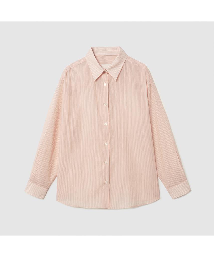 ROIROI Striped Sheer Shirt - Pink