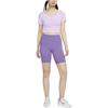 Nike One Classic Solid Color Round Neck Short Crop Quick-Dry Twist Short Sleeve T-Shirt Women Tops Lilac Red FN2852-512