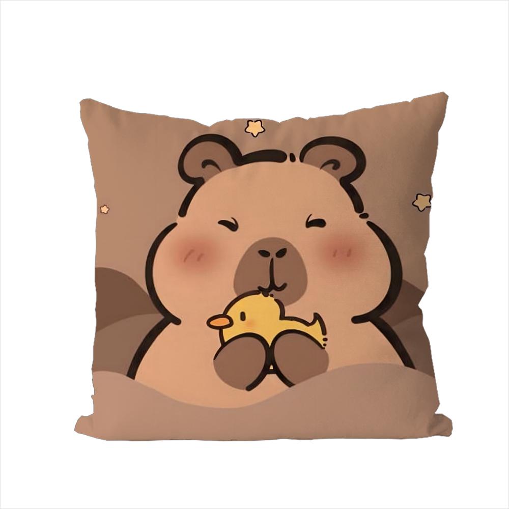 

Cute Capybara Pillow Case For Car Sofa Decorative Home Doublesided Print Plush Square Throw Pillow Cushion Cover 30x30cm