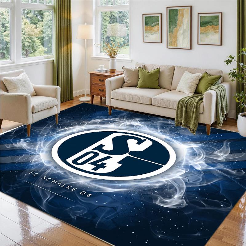 Schalke 04 Design Crystal Velvet Rug Soft Decorative Mat for Bedroom Entrance