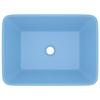 VidaXL Lavabo de Luxe Vasque à Poser de Toilette Lave-mains de Salle de Bain Salle Cosmétique Rectangulaire Bleu Clair Mat 147044
