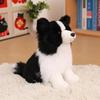 Realistic Border Collie Stuffed Plush Toy Soft Lifelike Dog Doll for Pet Play Companion Kids Christmas Gift