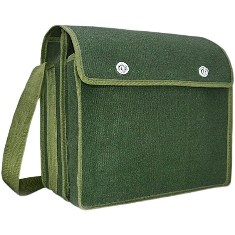 Thickened Canvas Tool Bag: Large, Wear-Resistant, Multifunctional Carpenter and Electrician Crossbody Pouch.