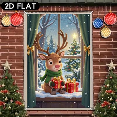 Decorazione Banner da Appendere alla Finestra di Natale Babbo Natale Albero di Natale Forniture per Feste