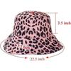 Women Foldable Leopard Printed Bucket Hat Summer Cotton Sun Hats