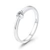 925 Sterling Silver Simple Rings for Women Wedding Engagement Heart Rings with Zircon  Female Jewelry 2025
